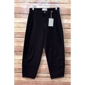 Everlane Utility Barrel Pant Women’s 8 Black High Rise Crop NWT